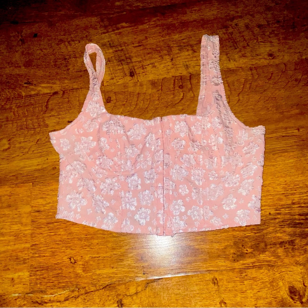 cute floral corset styled tank top